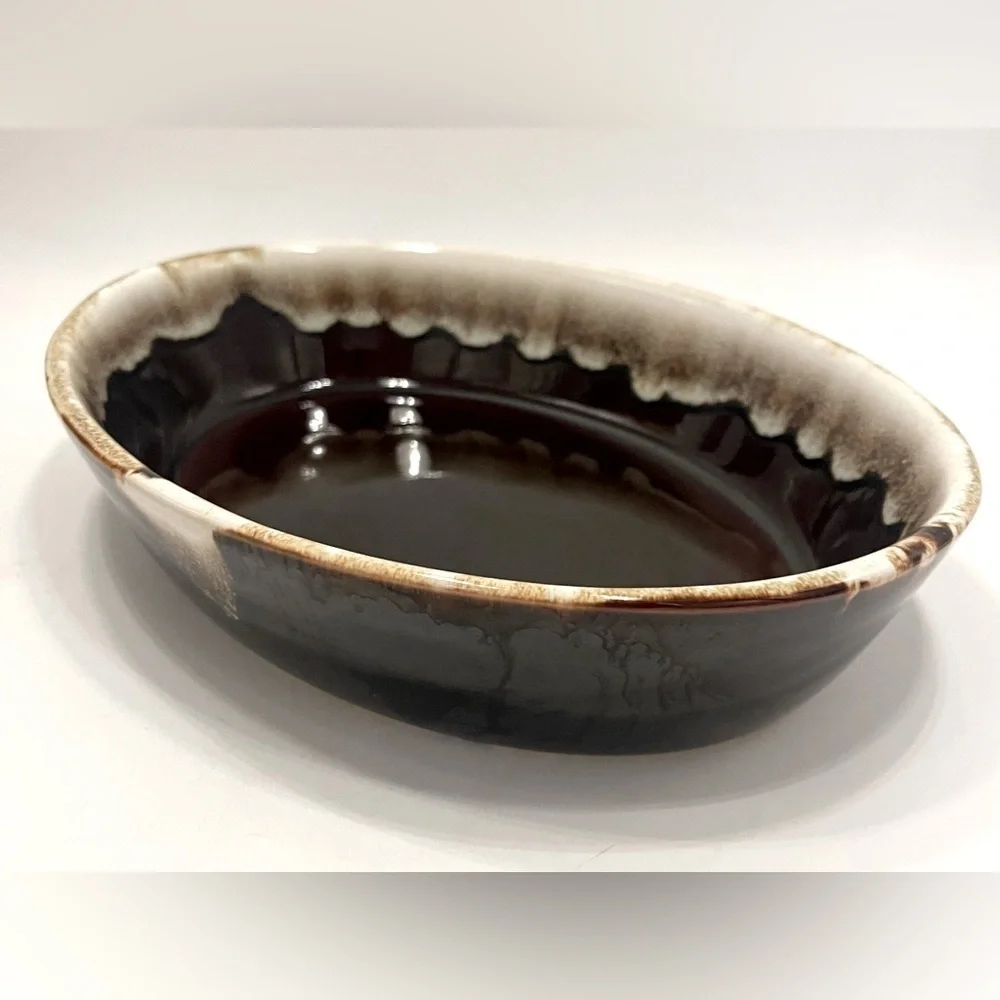Pfaltzgraff Gourmet Brown Drip Glaze Stoneware Oval Casserole Dish #241 10